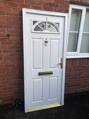White composite front door - front,