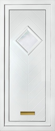 White full height upvc door - white,