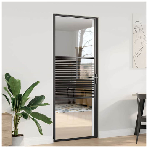 Glass door black aluminium - black,